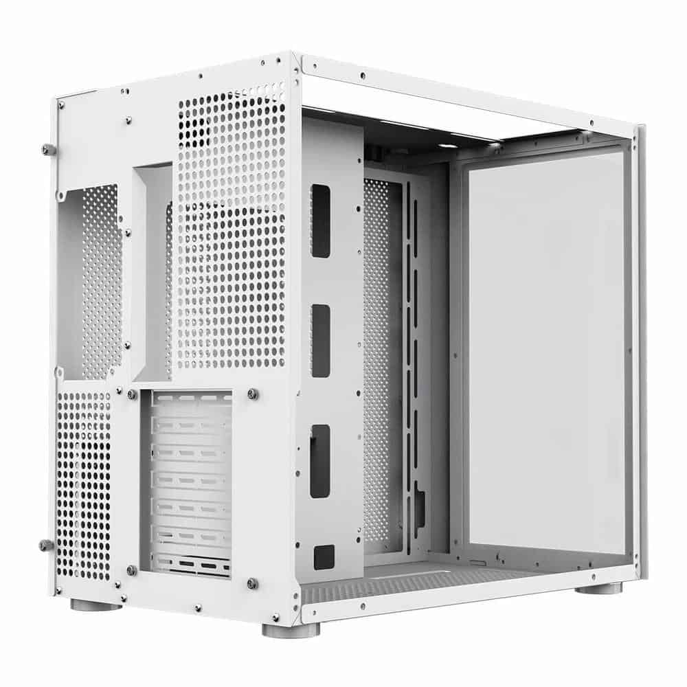 (image for) GameMax Infinity Mid Tower Tempered Glass White PC Gaming Case with 6 ARGB Fans